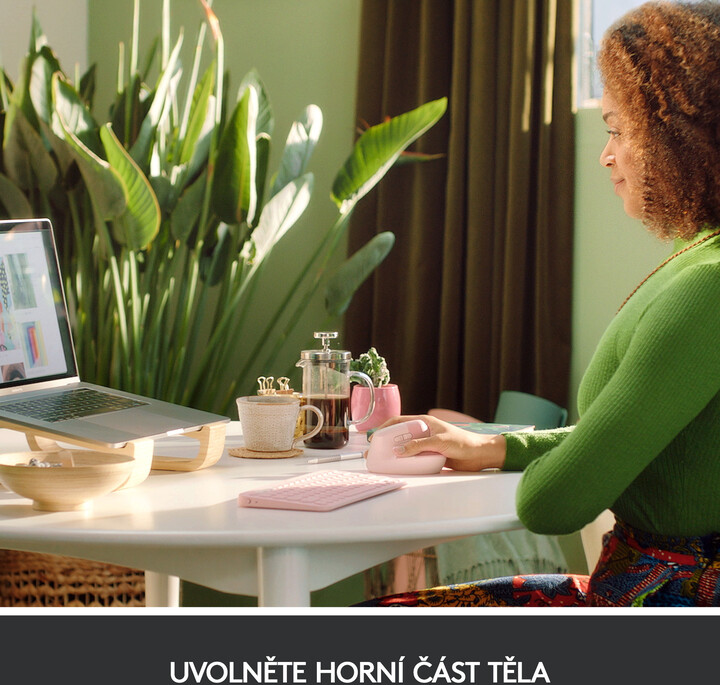 Maus wireless Logitech Lift, rozë