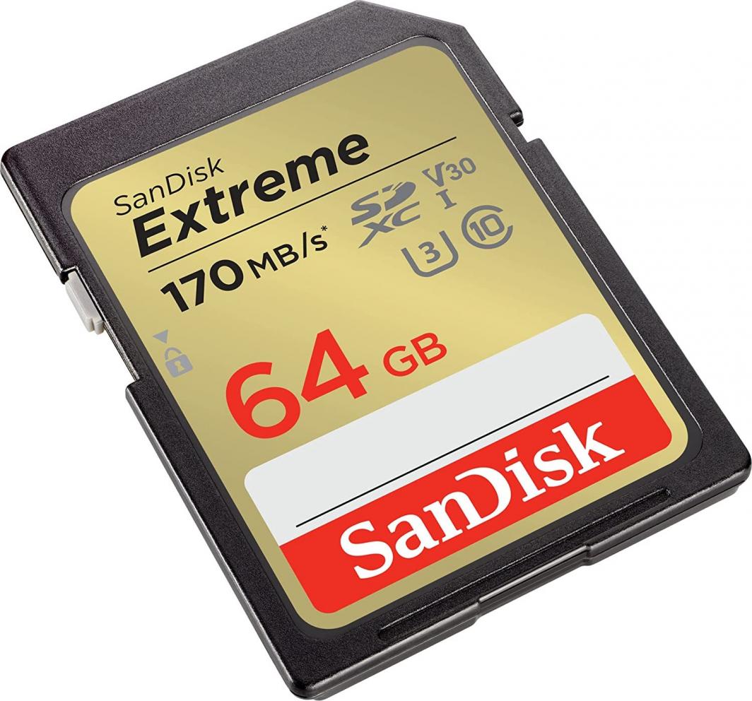[OUTLET] Kartë e memories SanDisk Extreme, SDXC, 64 GB, Class 10