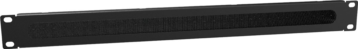 Panel furçë për kabinet 19" Caymon BSB01, 1U, çelik, i zi