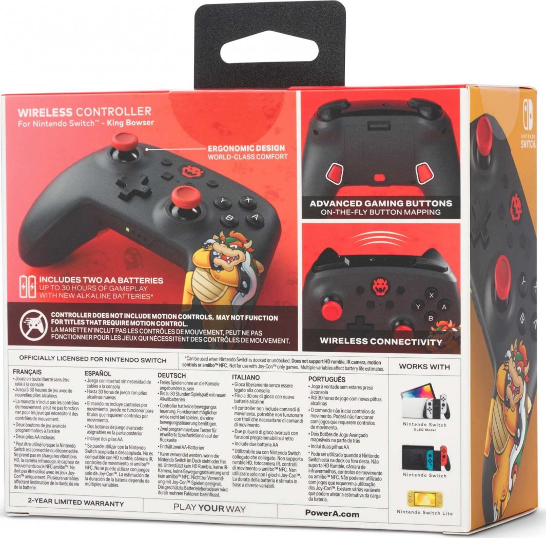 Kontroller PowerA King Bowser, wireless, i zi