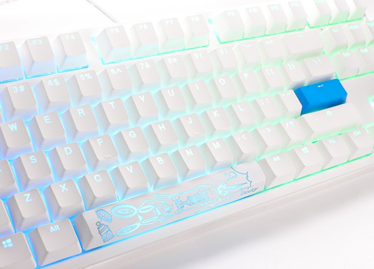 Tastierë lojërash Ducky One 2 TKL PBT, Cherry MX Silent Red, RGB LED, e bardhë