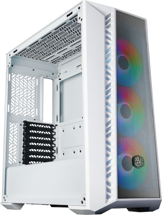 Kasë kompjuteri Cooler Master MasterBox 520 Mesh, anë transparente, e bardhë