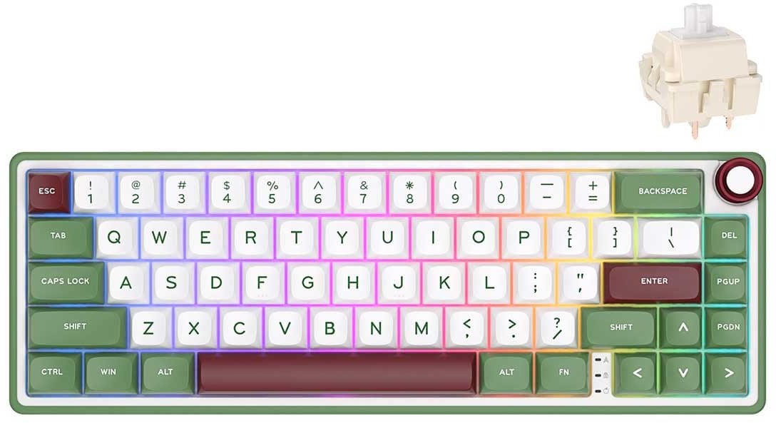 Tastierë mekanike Royal Kludge RK R65, 65%, RGB, me kabllo