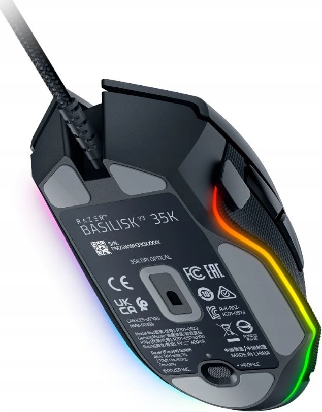 Maus gaming Razer Basilisk V3 Pro, 35000 DPI, pa tela, i zi