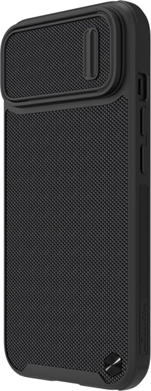 Mbulesë telefoni Nillkin Textured S Case për iPhone 14 Plus, me kapak kamere, e zezë