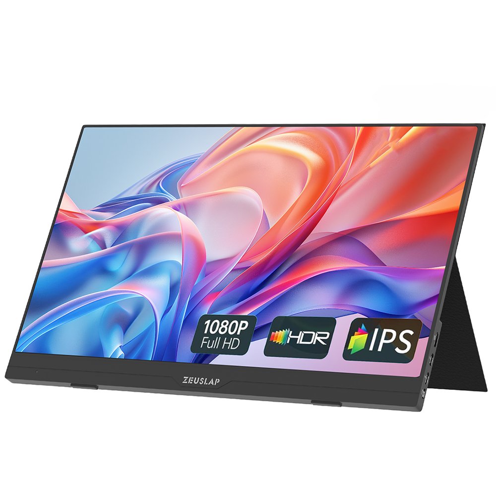 Monitor portativ ZEUSLAP 15.6", 1080P Full HD, IPS HDR, i zi