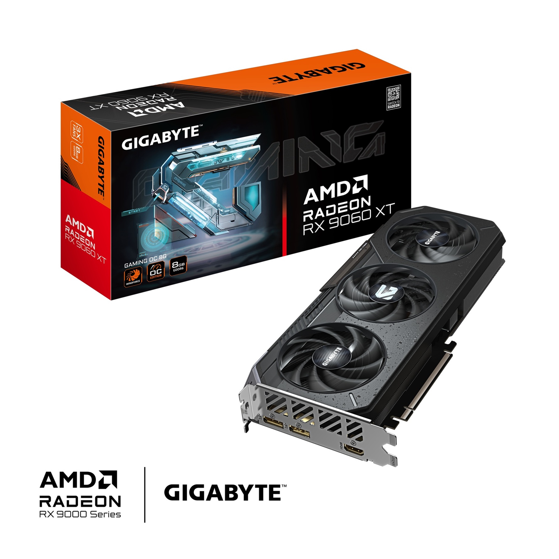 Kartë grafike GIGABYTE Radeon RX 9060 XT GAMING OC, 8GB GDDR6, PCI-E 5.0