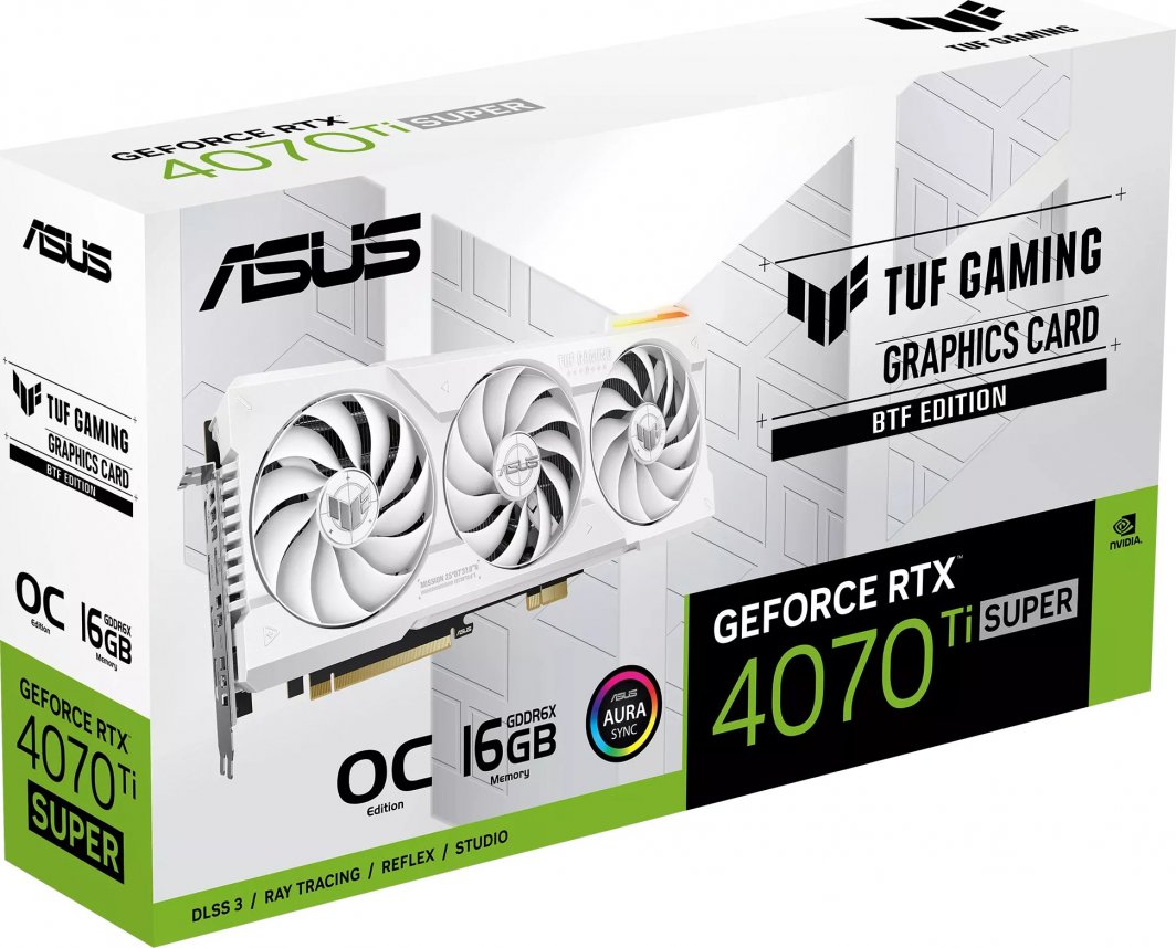 Графичка картичка Asus TUF Gaming GeForce RTX 4070 Ti SUPER OC BTF White 16GB GDDR6X