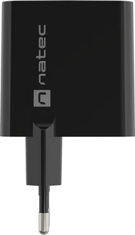 Karikues mur Natec Ribera GAN NUC-2143, 45W, USB-A dhe USB-C, i bardhë