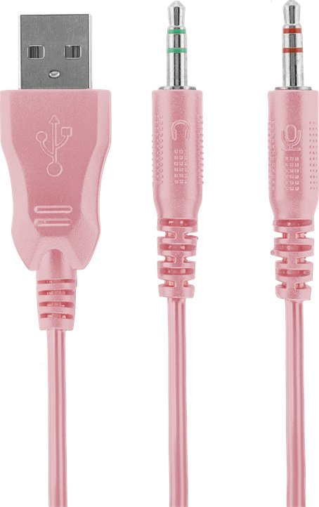 Kufje gaming Deltaco PH85 GAM-030-P, me kabllo, rozë