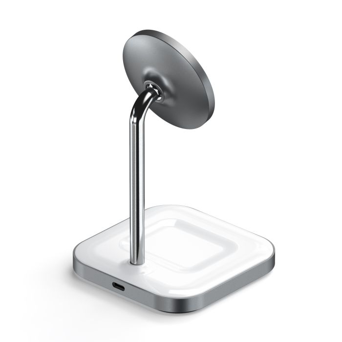 Karikues wireless Satechi Aluminiuem 2-in-1, i bardhë