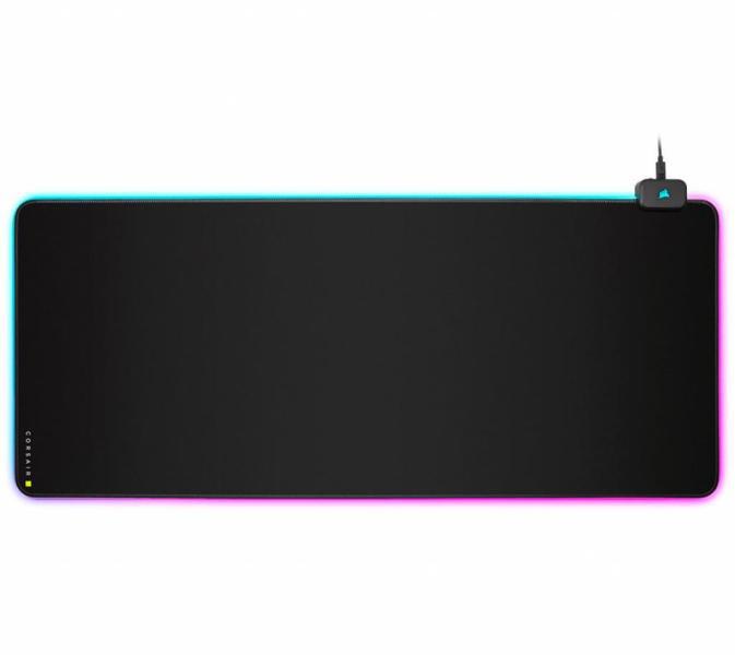 Mousepad gaming CORSAIR MM700 RGB Extended, 930x400mm, me ndriçim RGB, i zi