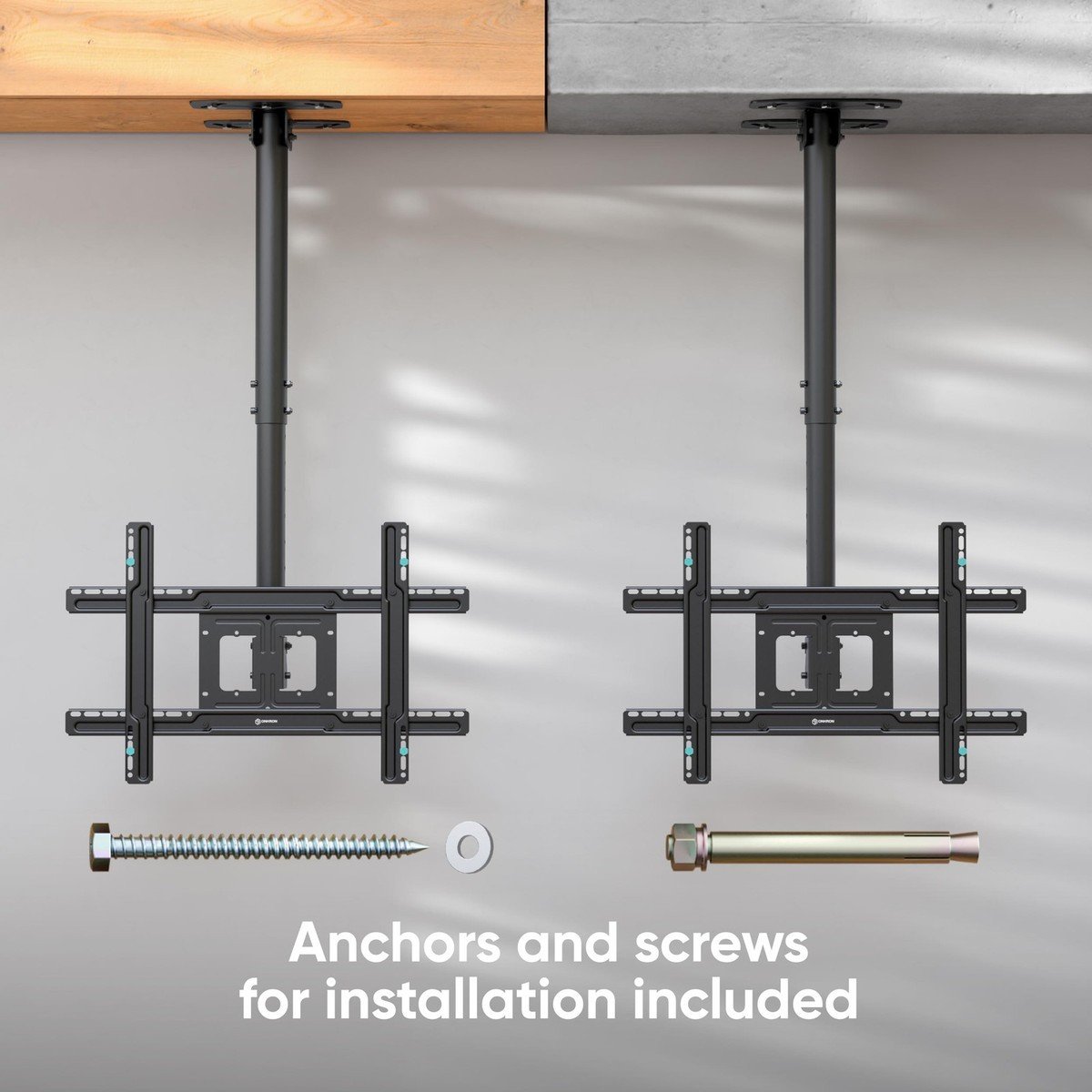 Mbajtës tavanor për TV ONKRON, 32-80", deri 68 kg, VESA 600x400, i zi