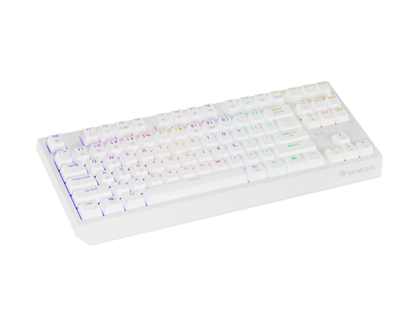 Tastierë wireless mekanike Genesis Thor 230 TKL, RGB, Outemu Red, e bardhë