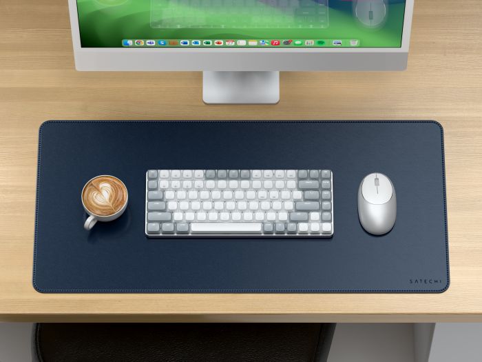 Satechi Vegan Leather Premium Desk Mat, Blue