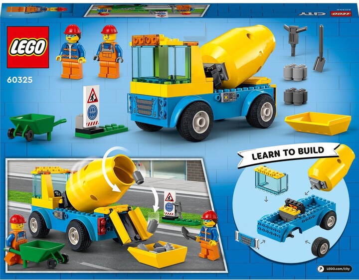 Set lodër LEGO City 60325 Concrete mixer truck, 85 pjesë