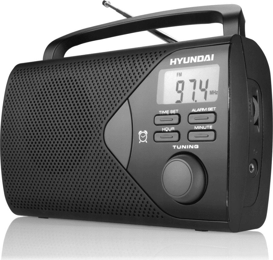 Radio portative Hyundai PR200B, FM/AM, ekran LCD, e zezë