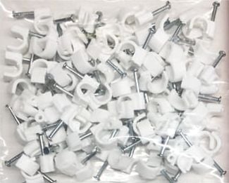 Kapëse kabllosh Flop, 7mm, set 100 copë, të bardha