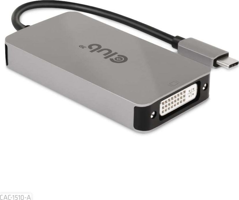 Adapter USB Club 3D CAC-1510-A, USB C në DVI, 4K, argjendtë