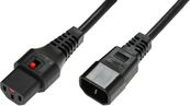 Kabllo energjie MicroConnect IEC LOCK C13 - C14, 1m, e zezë