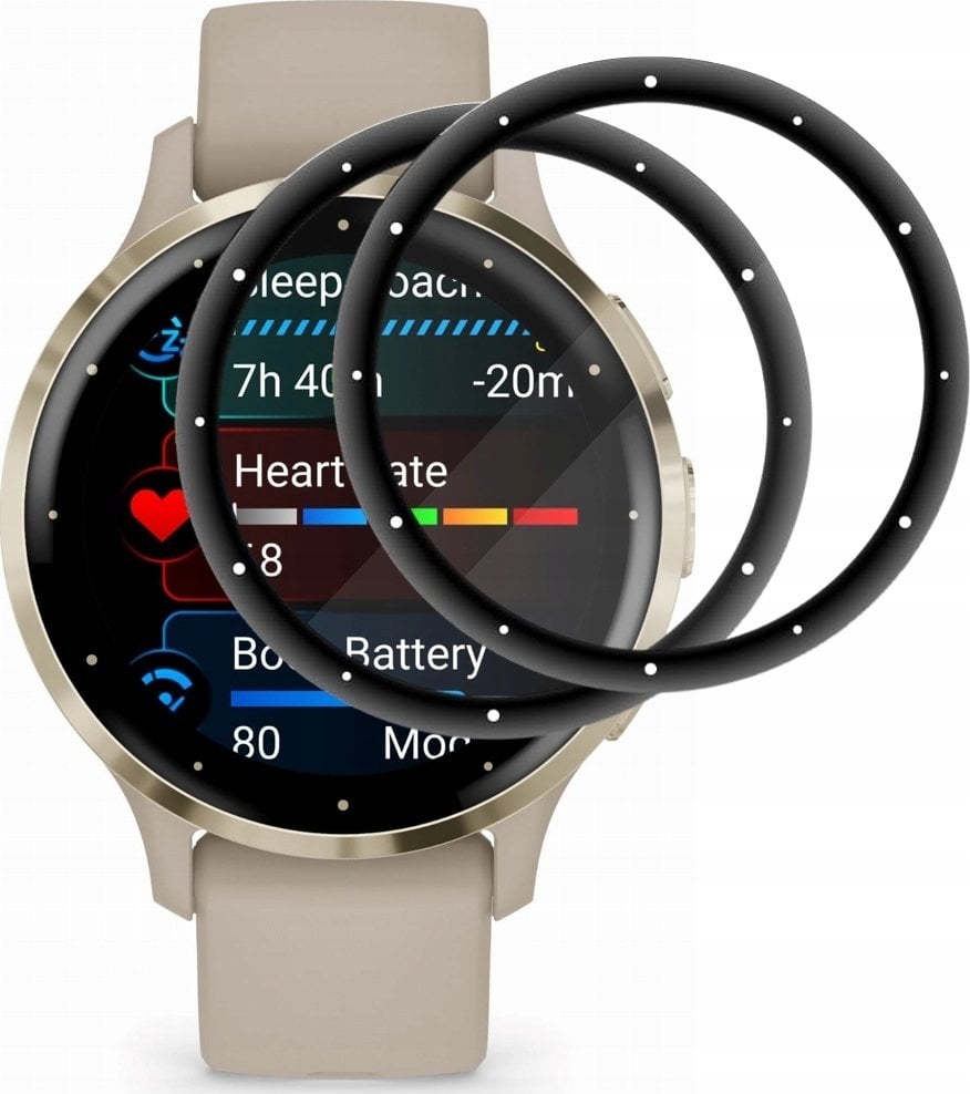 Xham mbrojtës Wozinsky Full Glue për Garmin Venu 3S 41mm, 2 copë, i tejdukshëm