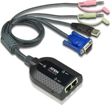 Kabllo KVM ATEN KA7178, Dual USB VGA në CAT5e/6, me audio dhe Virtual Media, e zezë