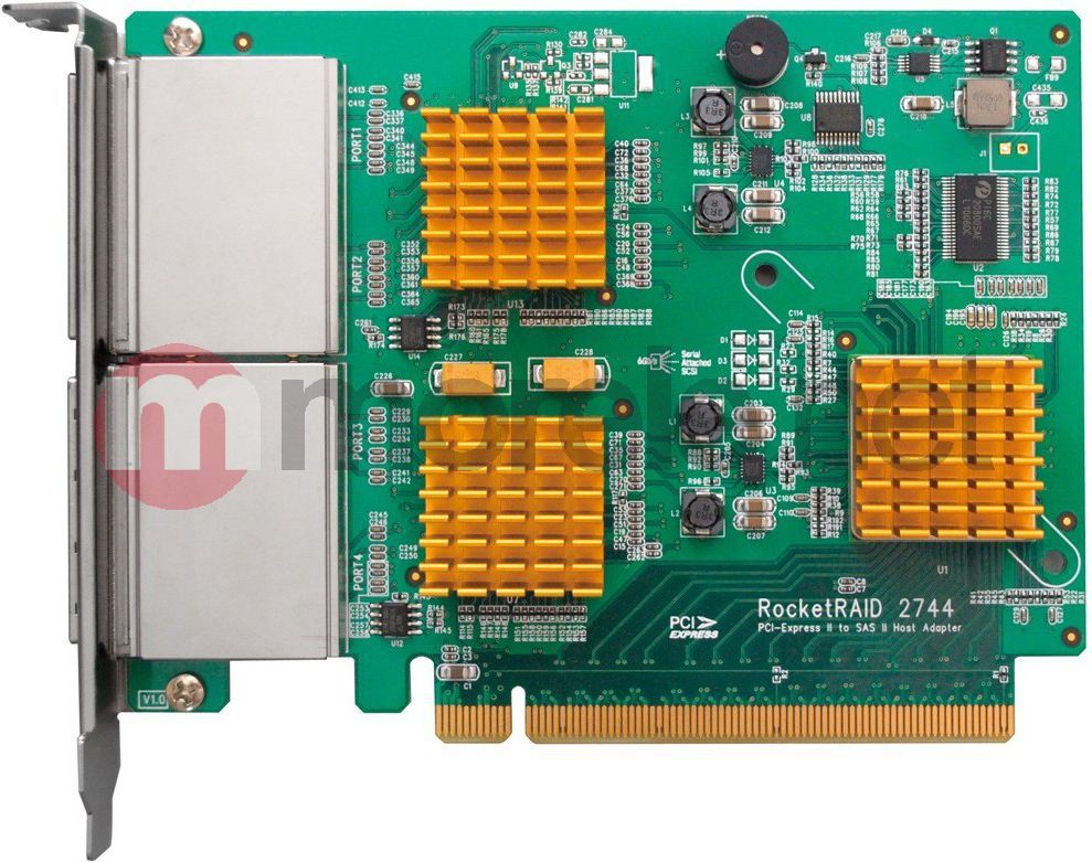 Kartë kontrolluese RAID HighPoint RocketRAID 2744, 16 porta SAS 6Gb/s, PCI-Express 2.0 x16, e gjelbër