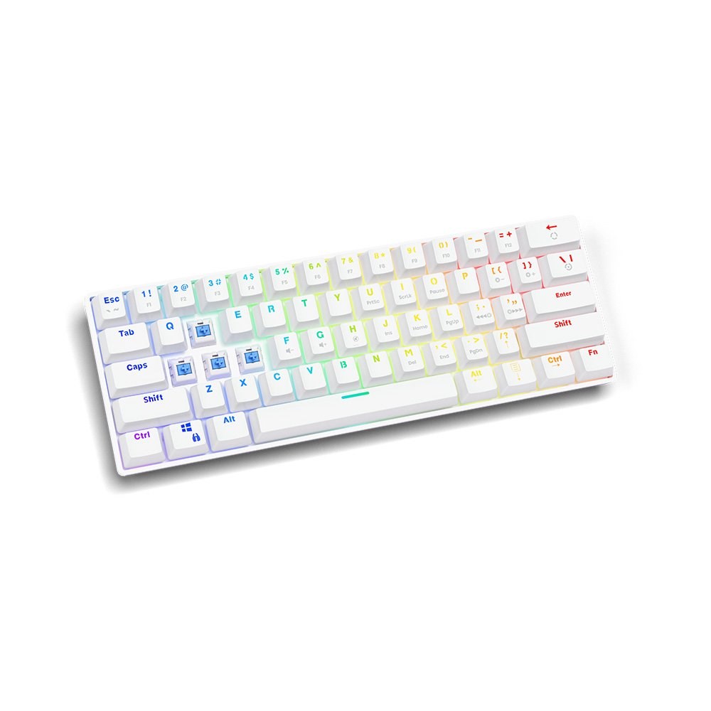 Tastierë mekanike Gaming Savio WHITEOUT, USB, Outemu Blue RGB, e bardhë