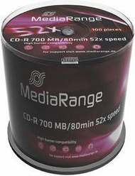 Disk CD-R MediaRange MR204, 700MB, 52x, 100 copë