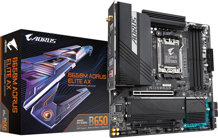 Pllakë amë GIGABYTE B650M AORUS ELITE AX - AMD B650