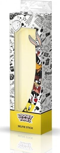 Selfie stick teleskopik Looney Tunes, 78 cm, me kabllo 3.5 mm, shumëngjyrësh