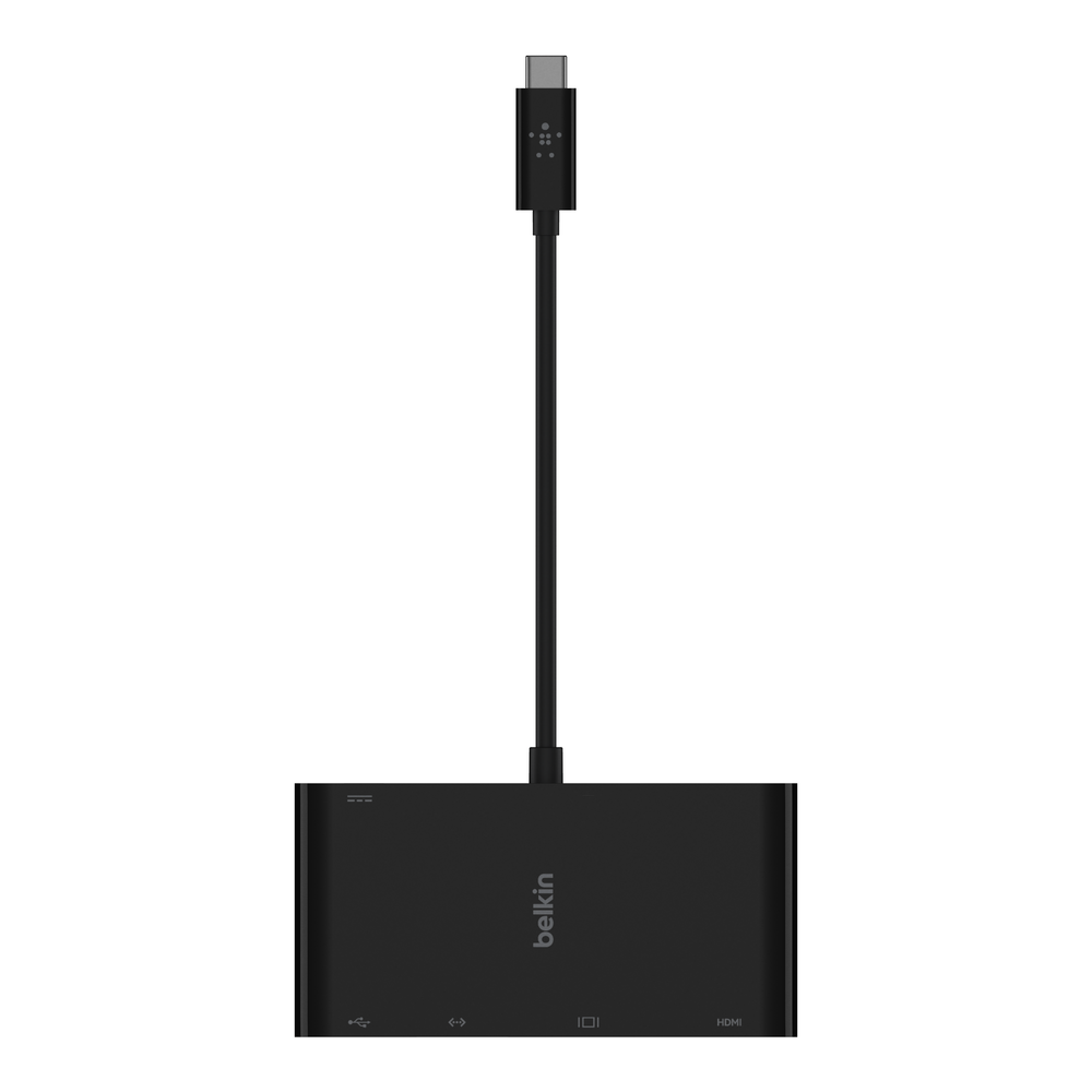 Përshtatës dhe karikues multimedial Belkin USB-C, i zi