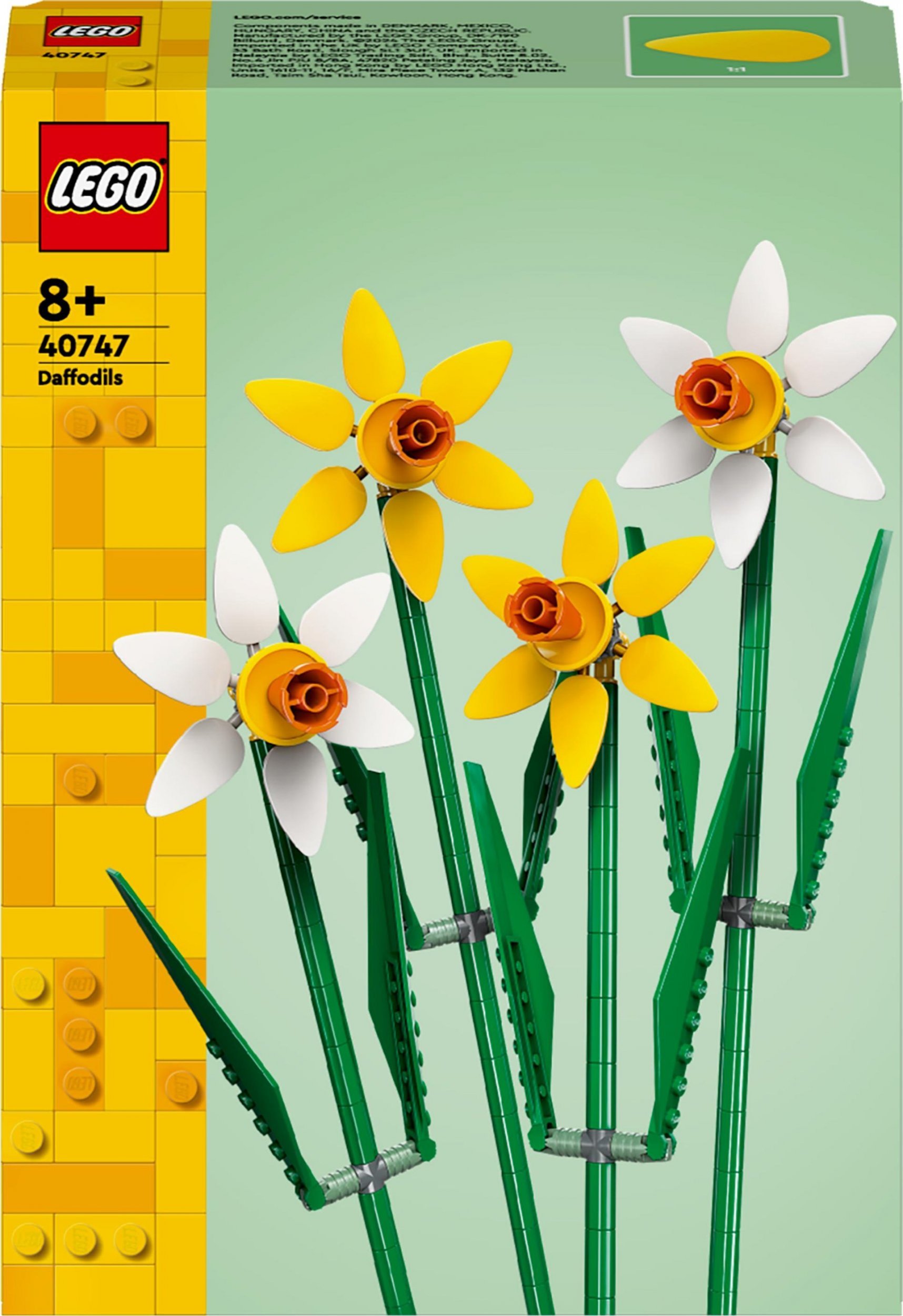 Set ndërtimi LEGO Icons Daffodils 40747, 216 pjesë, 8+, shumëngjyrësh
