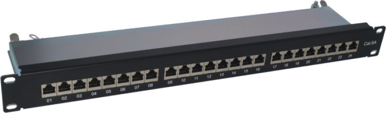 Patch panel Alantec PK040, 19" 1U, Cat 6A STP 24 porta, i zi