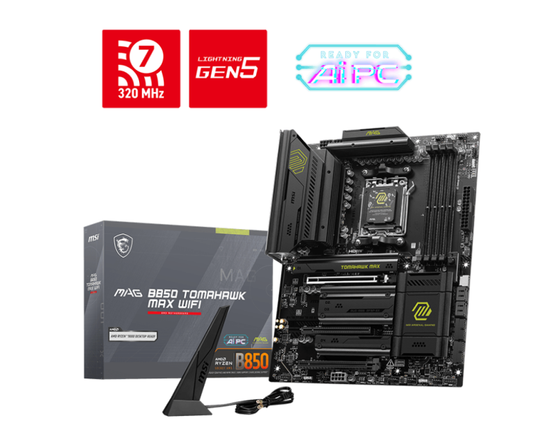 Motherboard MSI MAG B850 Tomahawk Max WiFi, AMD B850, Socket AM5, ATX