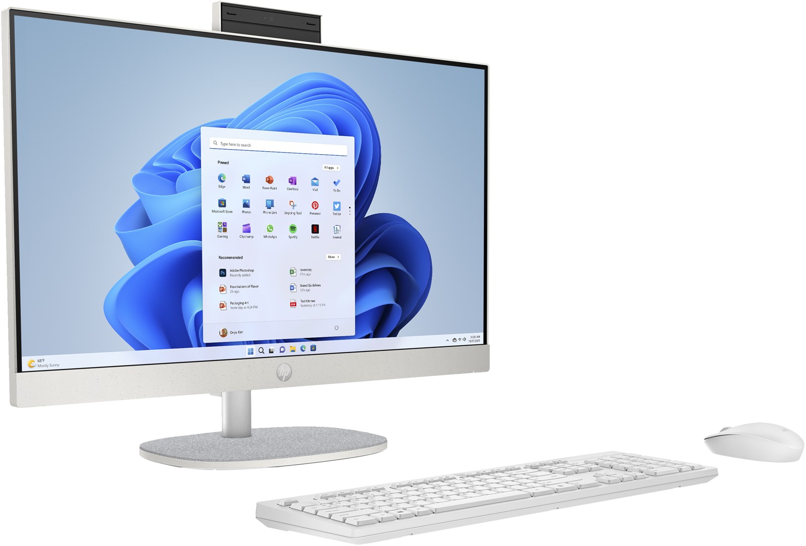 Се-во-едно компјутер HP 24-cr0013nw, 23.8\", Intel Core i3-1315U, 16GB RAM, 512GB SSD, бел