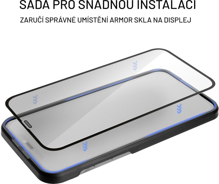 Xham mbrojtës FIXED Armor për Apple iPhone 14/13/13 Pro, me aplikues, i zi