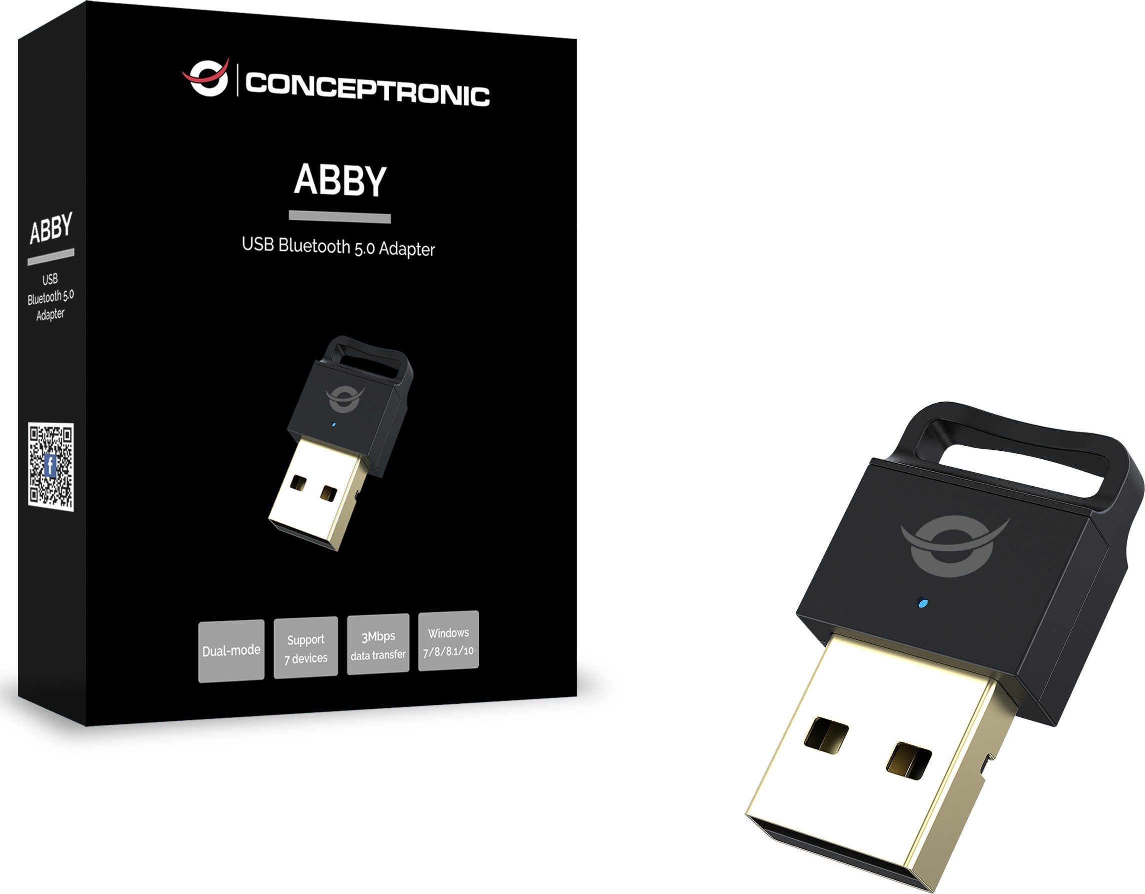 Bluetooth adapter Conceptronic ABBY06B, 5.0, Nano USB, i zi