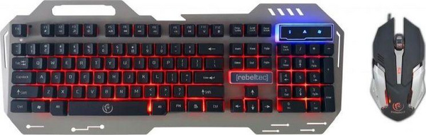 Set tastierë dhe maus Rebeltec Interceptor 2, me kabllo, ndriçim LED, i zi