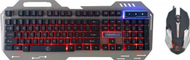 Set tastierë dhe maus Rebeltec Interceptor 2, me kabllo, ndriçim LED, i zi