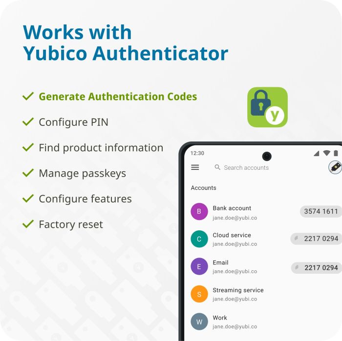 Çelës sigurie Yubico YubiKey 5 NFC, i zi
