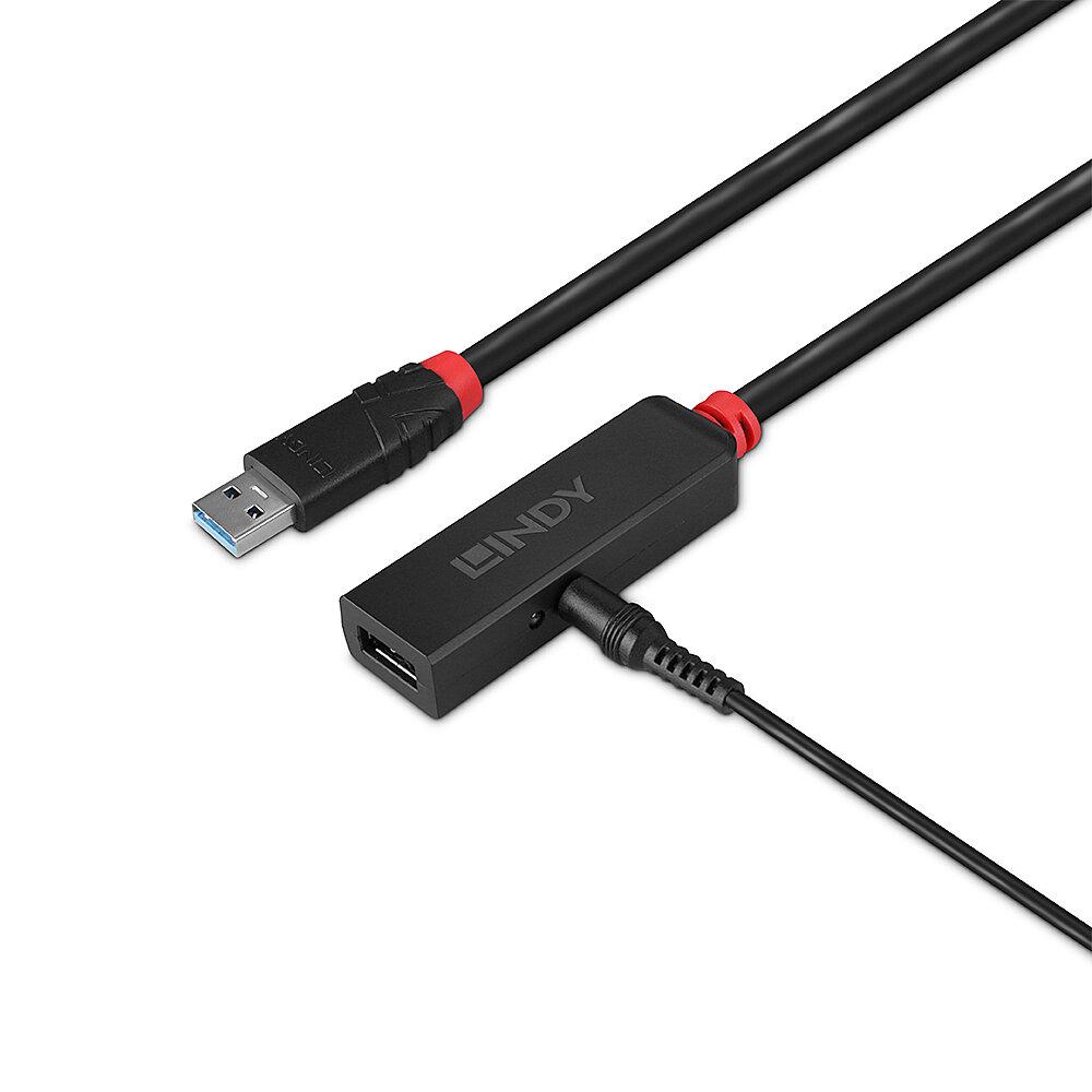 Kabllo zgjatues USB Lindy 3.0, 10m, Active, i zi