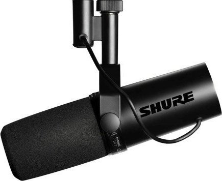 Mikrofon dinamik Shure SM7DB, preamfier aktiv +28dB, për studio dhe podcast, i zi