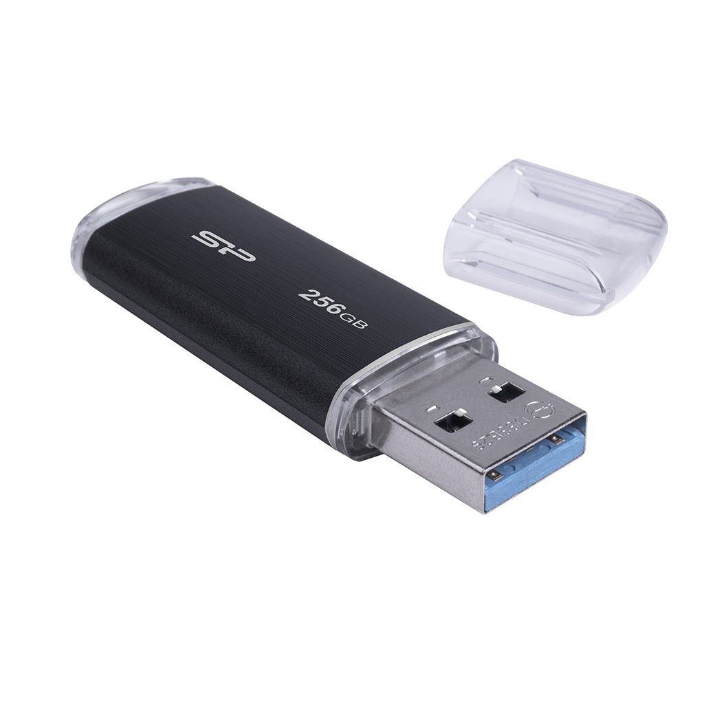 USB Silicon Power Blaze B02, 256GB, 3.1, e zezë