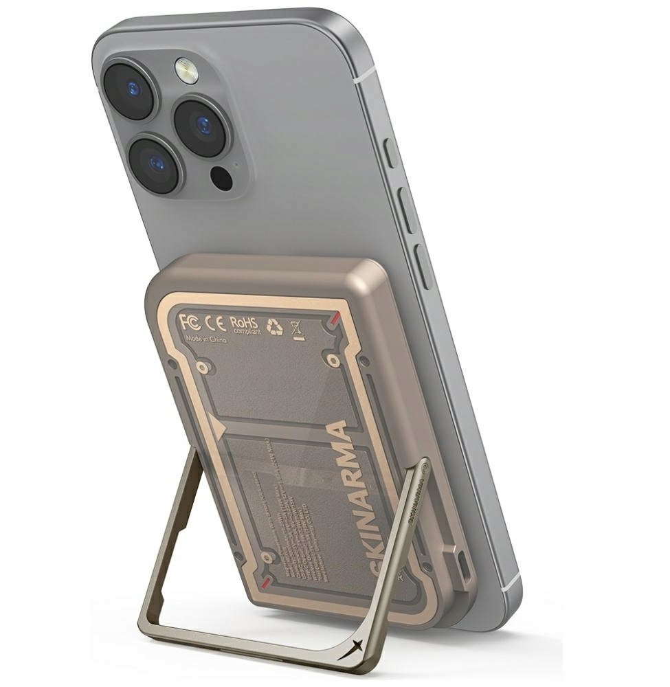 Power bank magnetik SKINARMA NEXUS MECHA, 5000 mAh, me bazë mbajtëse, gold
