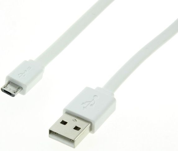 Kabllo Roline USB-A - microUSB, 1m, e bardhë
