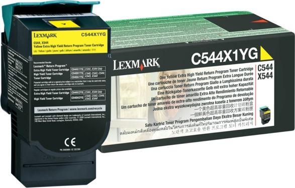 Toner Lexmark C544X1YG, i verdhë, origjinal, kapacitet i lartë