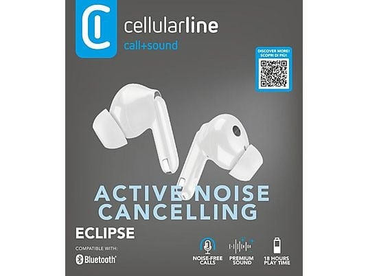 CELLULARLINE BT EARPHONES TWS ANC-ENC ECLIPSE WHITE