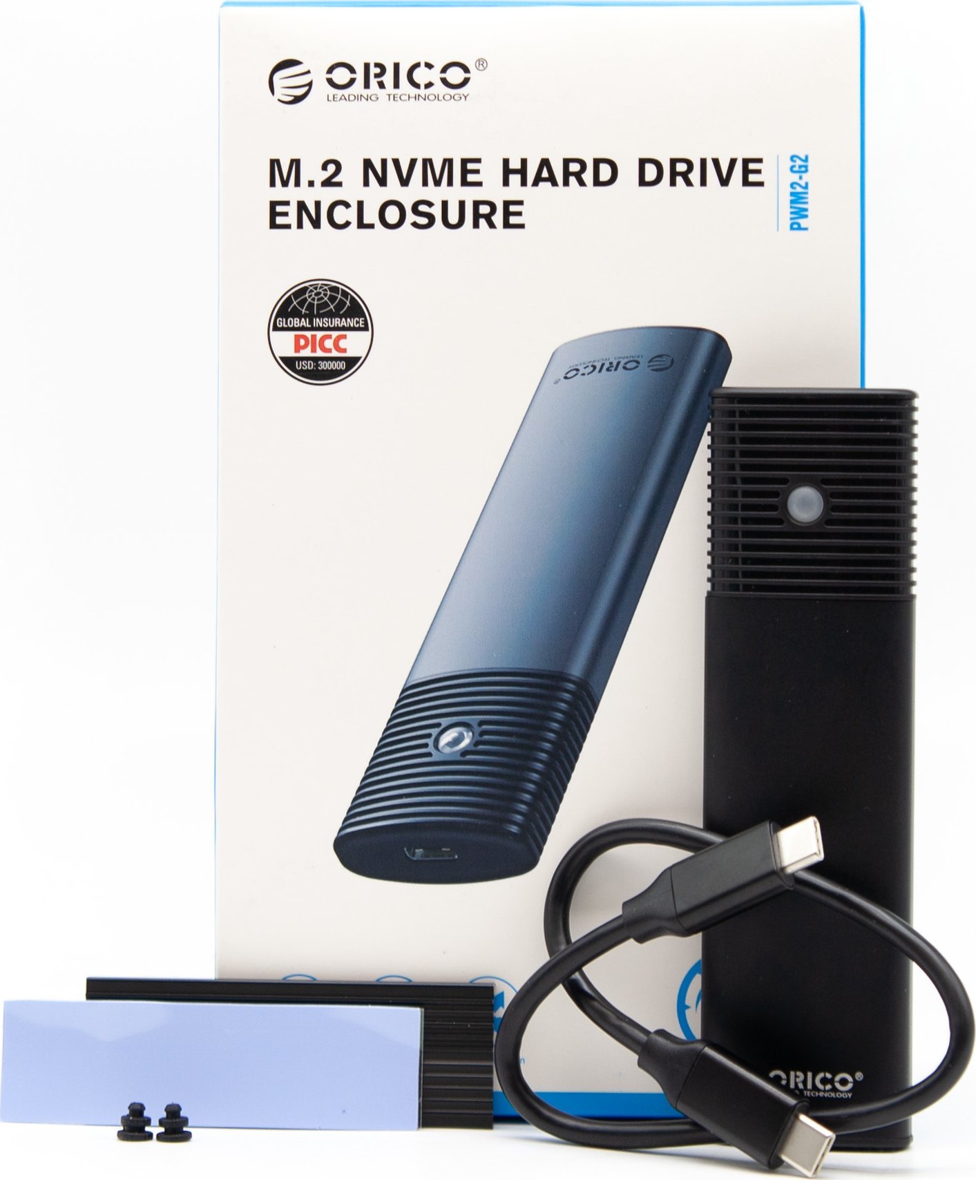 Kuti e jashtme SSD Orico PWDM2 G2, M.2 NVMe SATA, USB C 10Gbps, e zezë