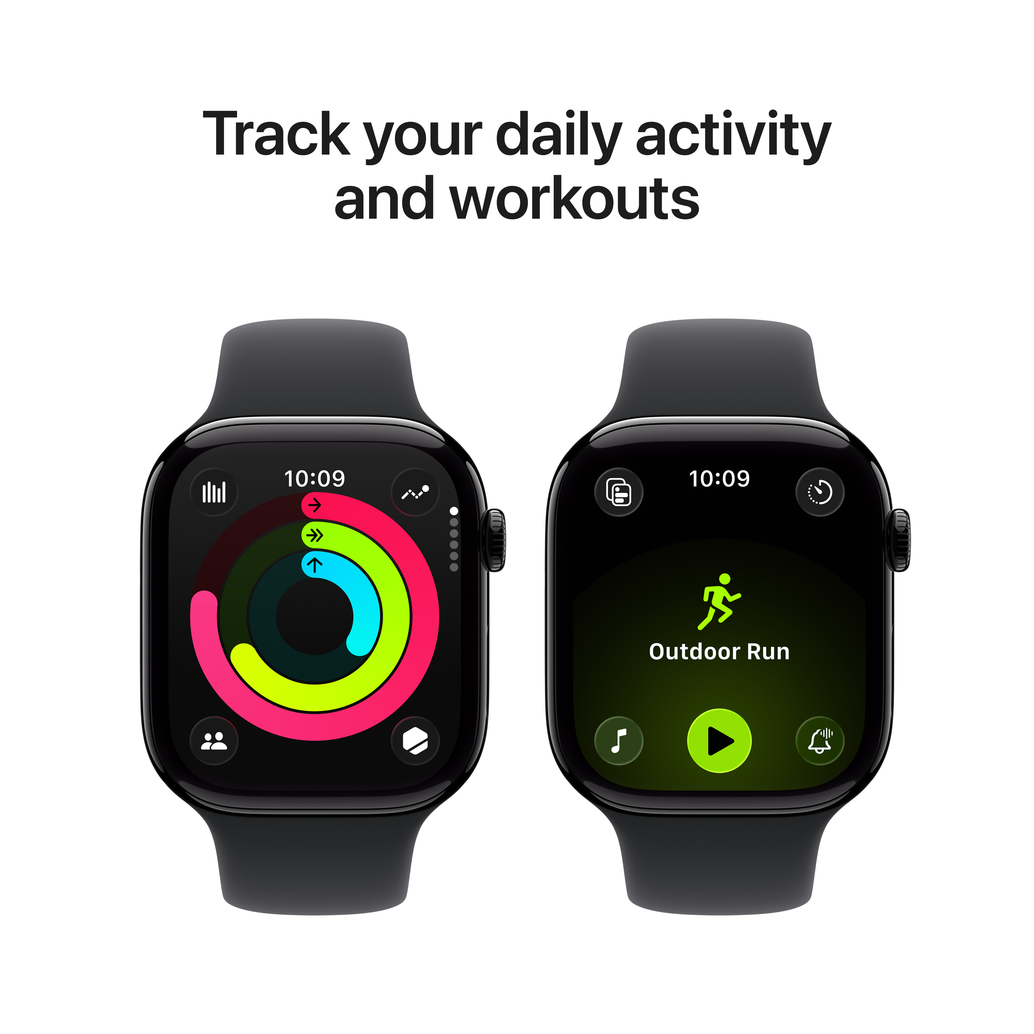 Apple Watch Series 11 GPS 46mm Jet Black Aluminium Case with Black Sport Band, M/L